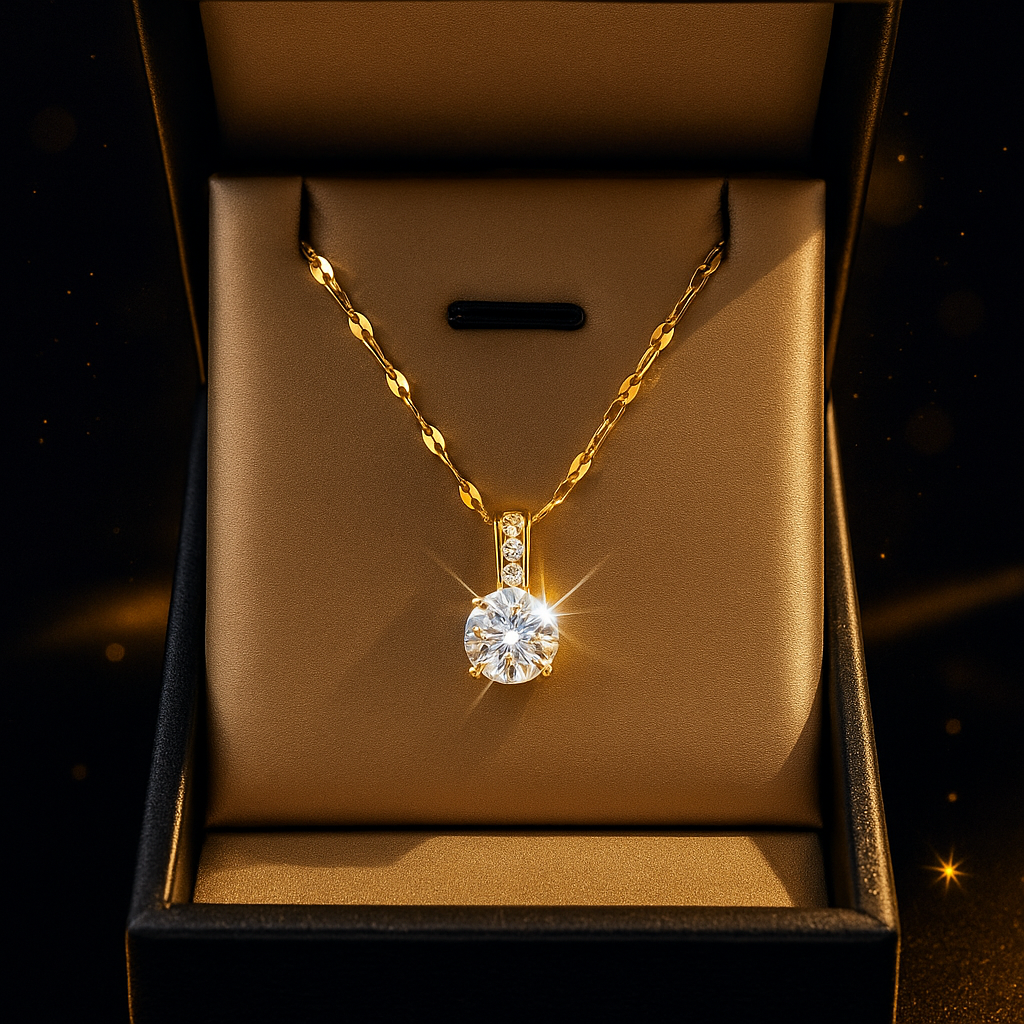 Classic Solitaire Spark Pendant Necklace