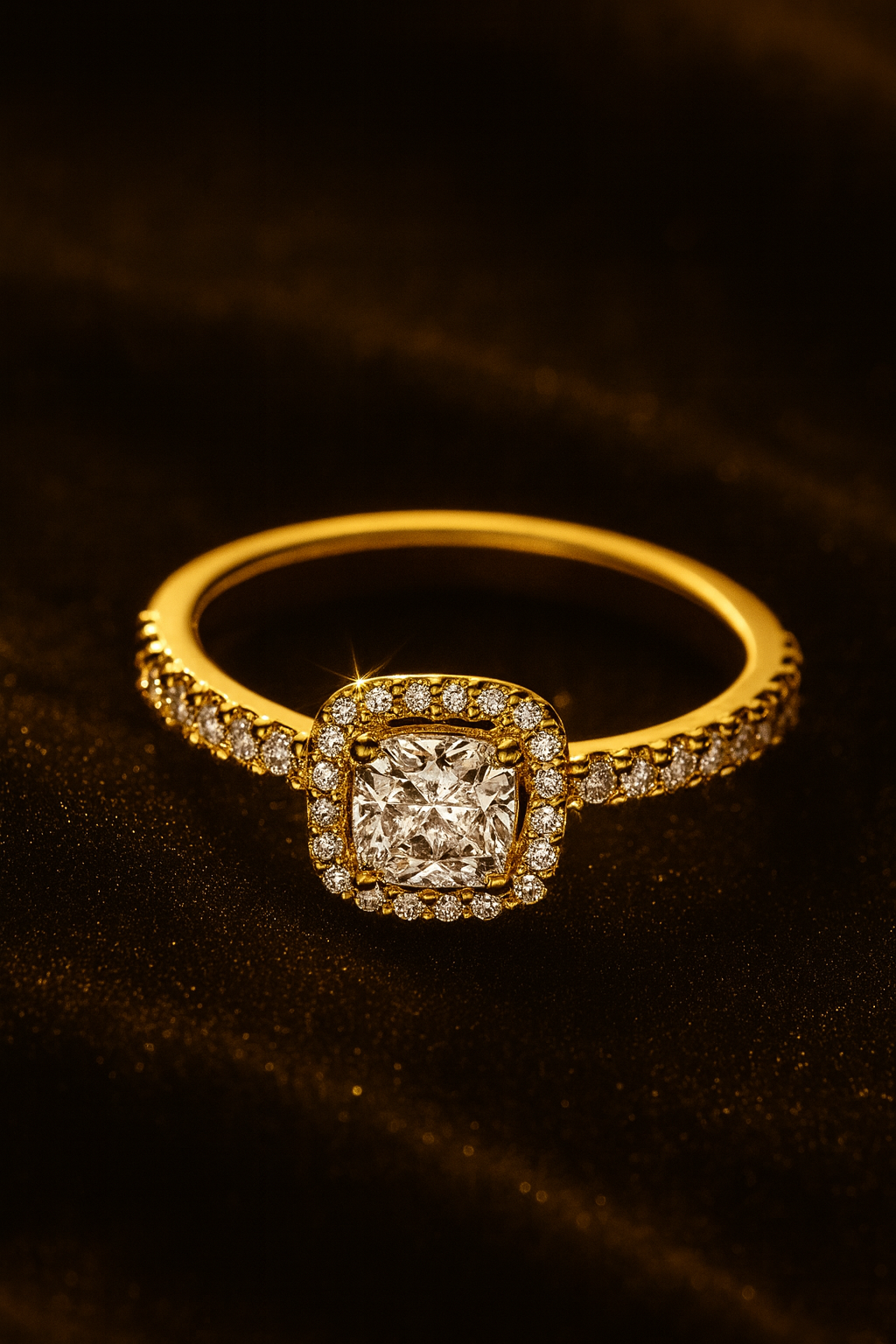 Radiant Cushion-Cut Crystal Ring