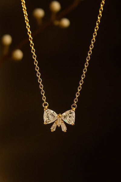 Crystal Butterfly Pendant Necklace