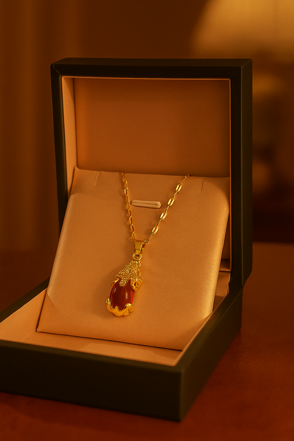 Golden Dragon Claw Pendant Necklace