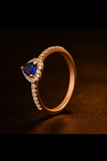 Heart Halo Gemstone Ring in 925 Sterling Silver