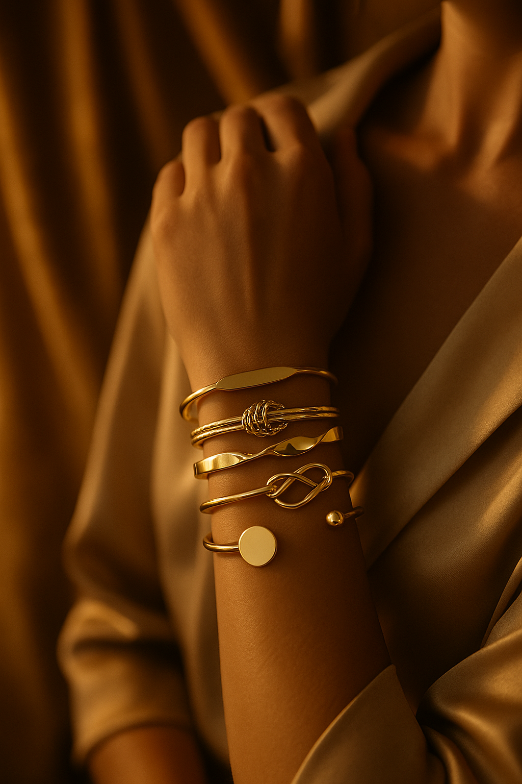 Golden Essential 5-Piece Minimalist Bracelet Set