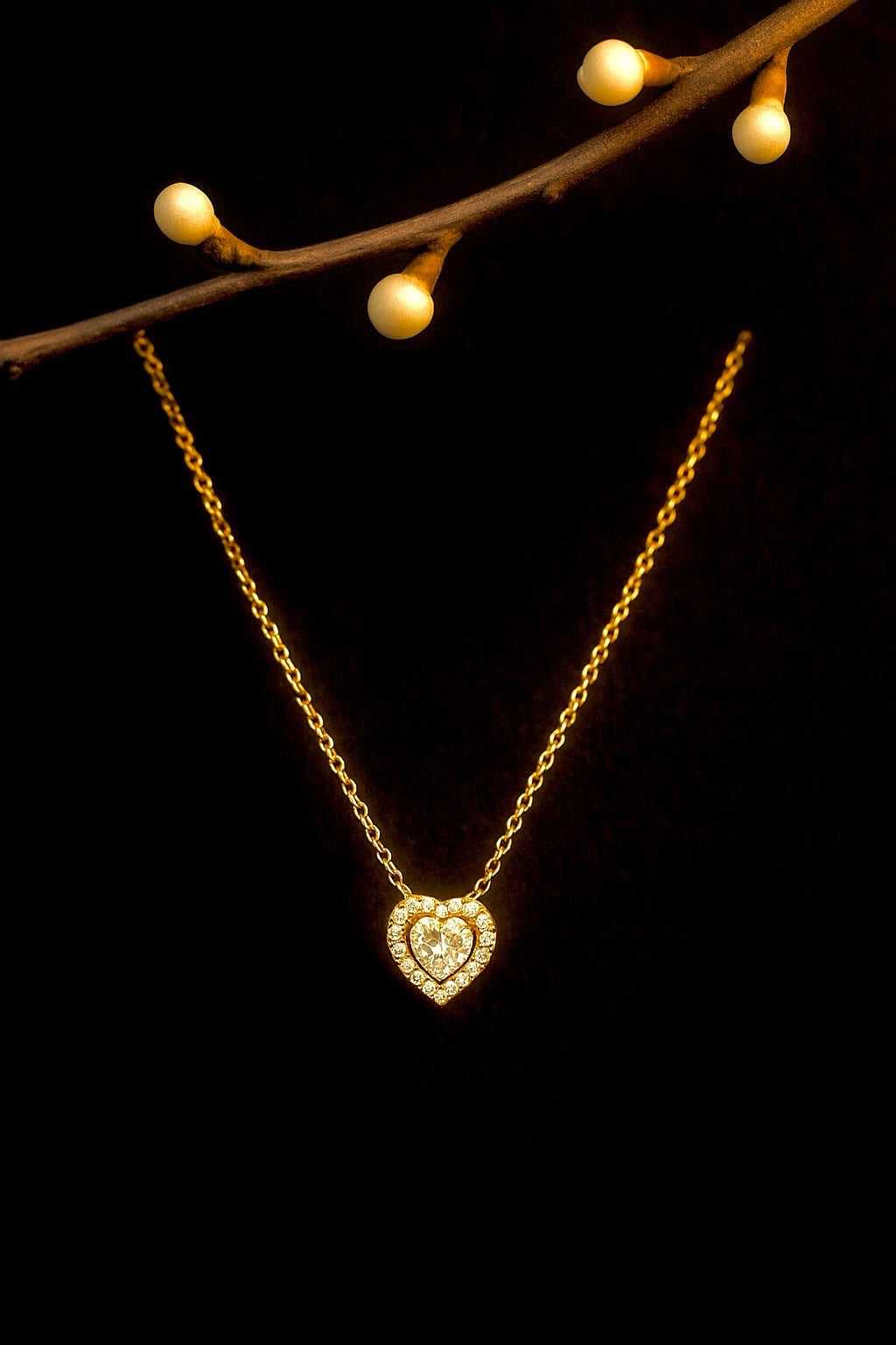 Sparkling Heart Pendant Necklace