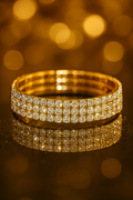 Elastic Triple-Row Rhinestone Bracelet