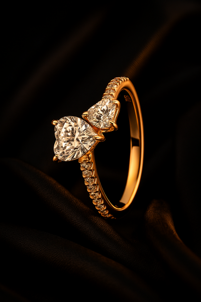 Double Heart Crystal Ring