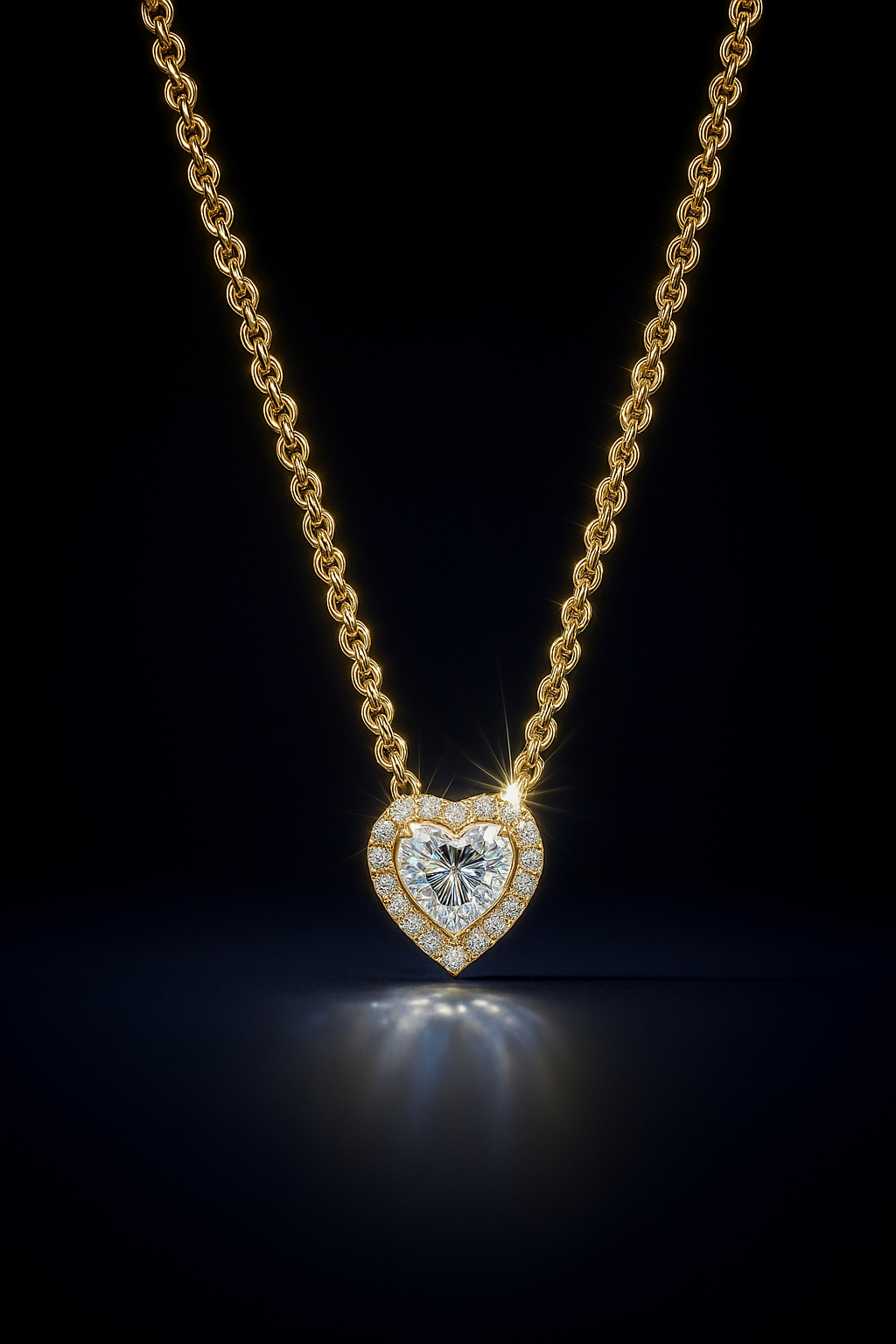 Sparkling Heart Pendant Necklace
