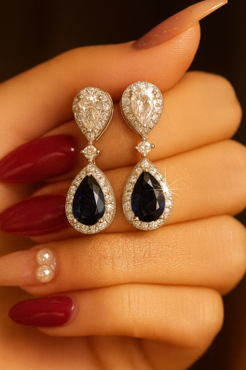 Royal Sapphire Drop Earrings