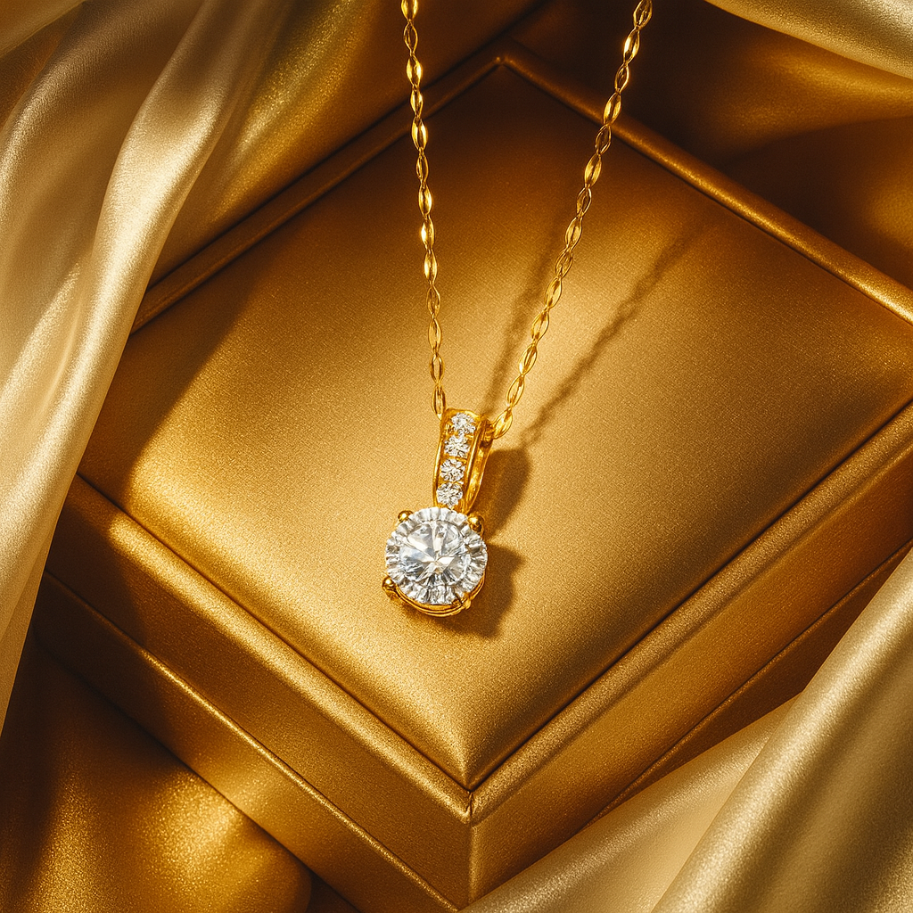 Classic Solitaire Spark Pendant Necklace