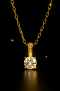 Classic Solitaire Spark Pendant Necklace