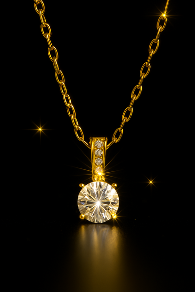 Classic Solitaire Spark Pendant Necklace