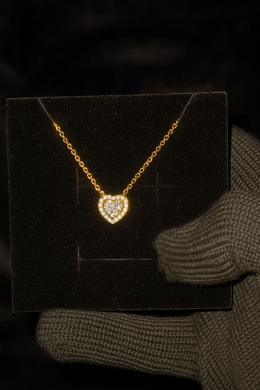 Sparkling Heart Pendant Necklace