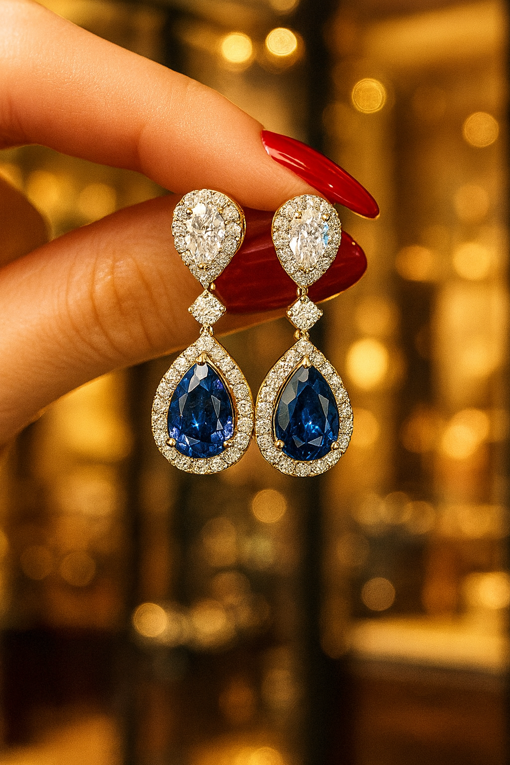 Royal Sapphire Drop Earrings
