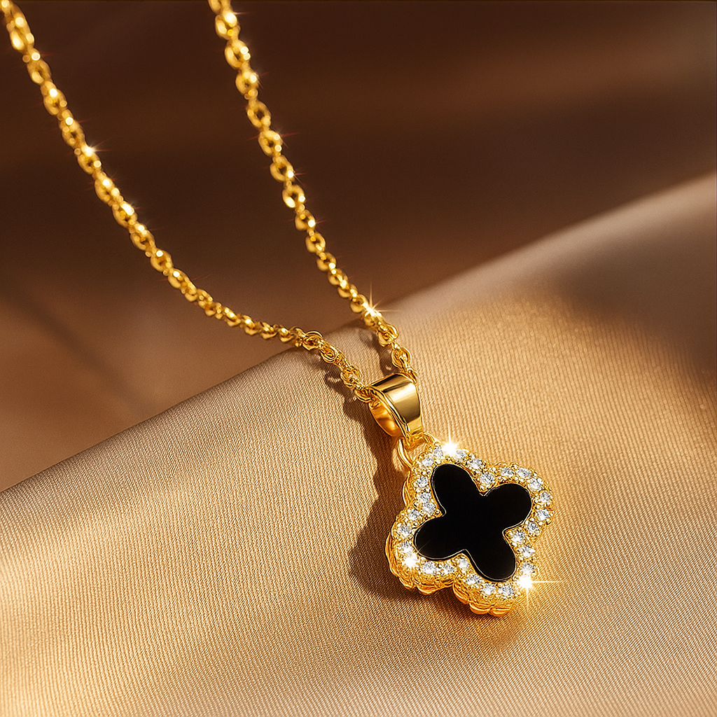Golden Clover Pendant Necklace