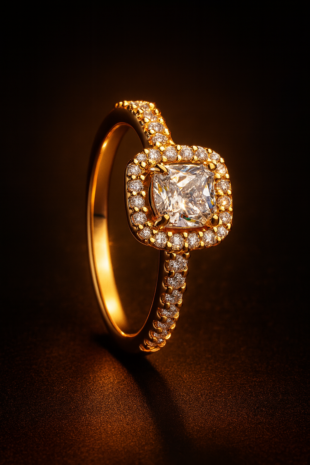 Radiant Cushion-Cut Crystal Ring