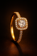 Radiant Cushion-Cut Crystal Ring