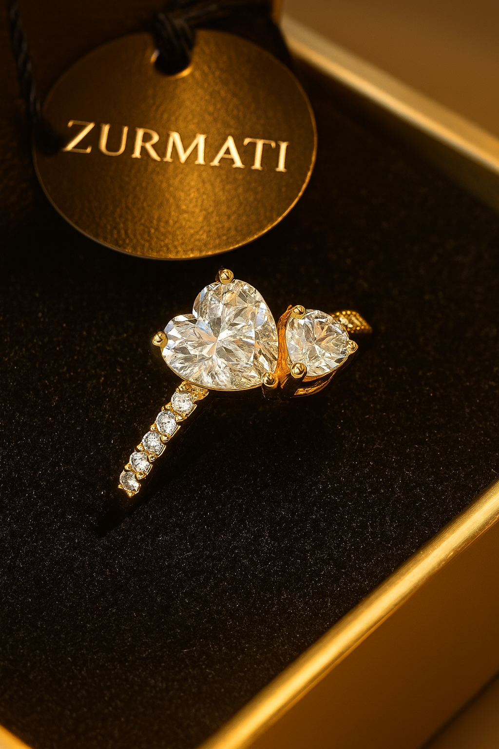 Double Heart Crystal Ring