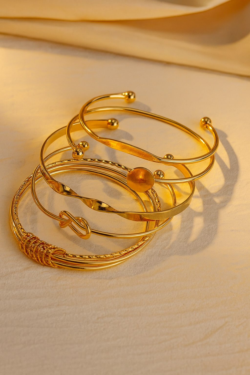 Golden Essential 5-Piece Minimalist Bracelet Set