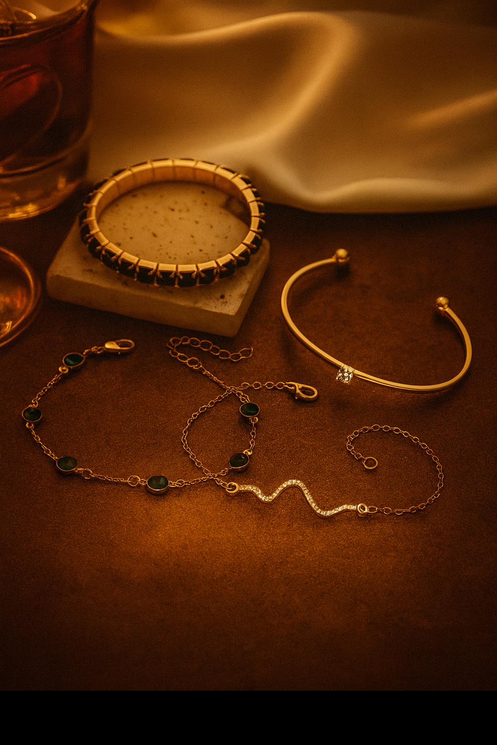 Emerald Royale 4-Piece Luxury Bracelet Set