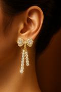 Crystal Bow Drop Earrings