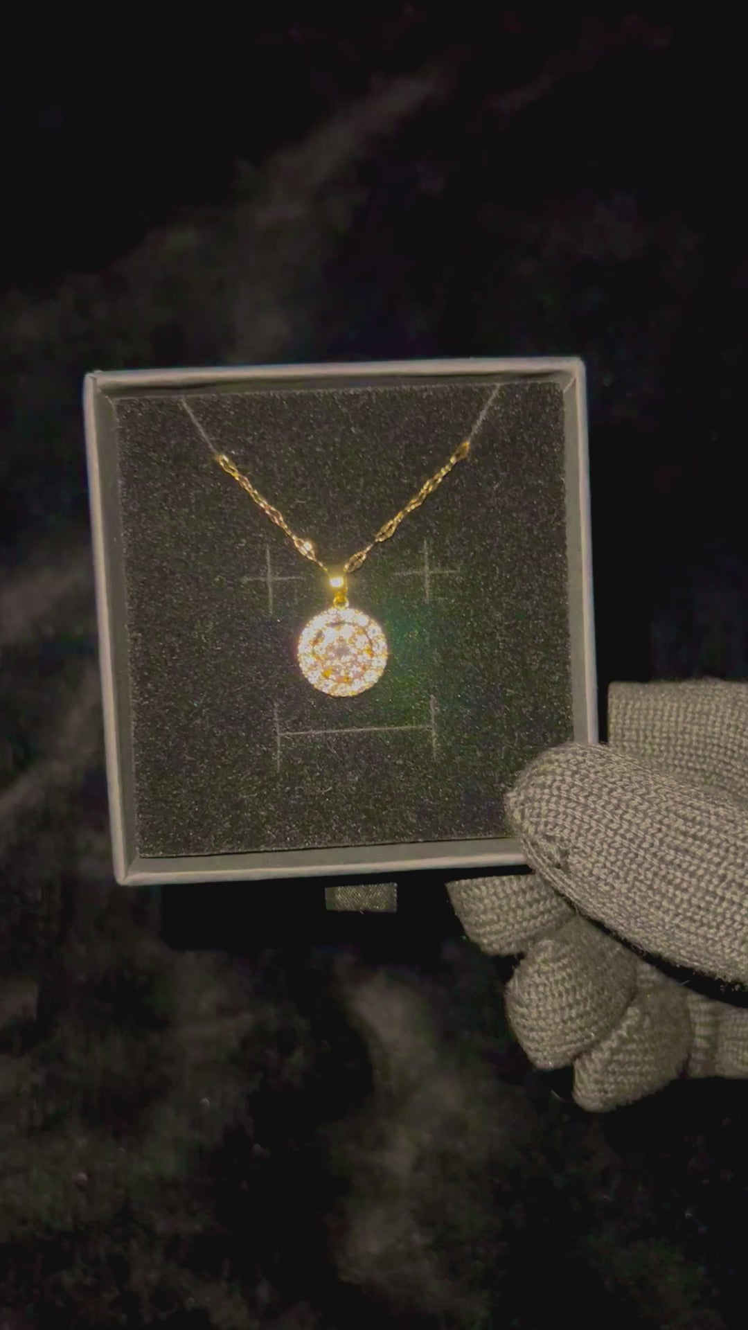 Golden Radiance Round Pendant Necklace