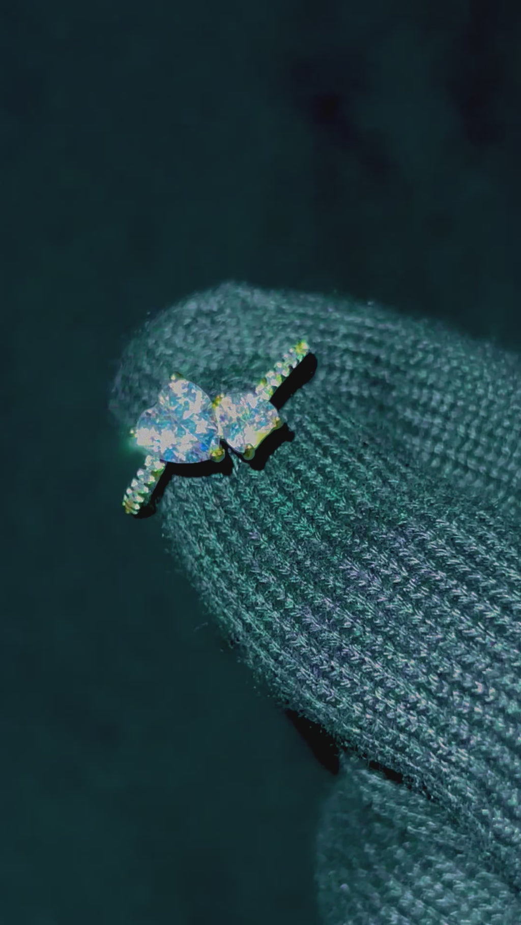 Double Heart Crystal Ring