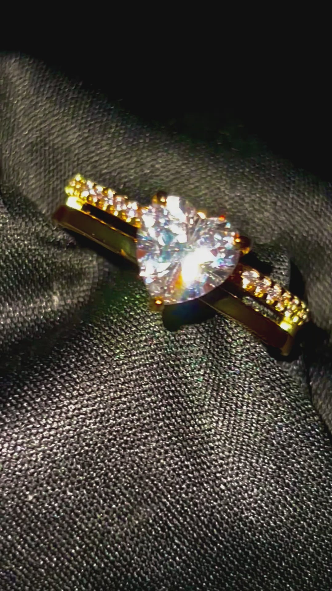 14k Gold-plated Double Band Heart Ring