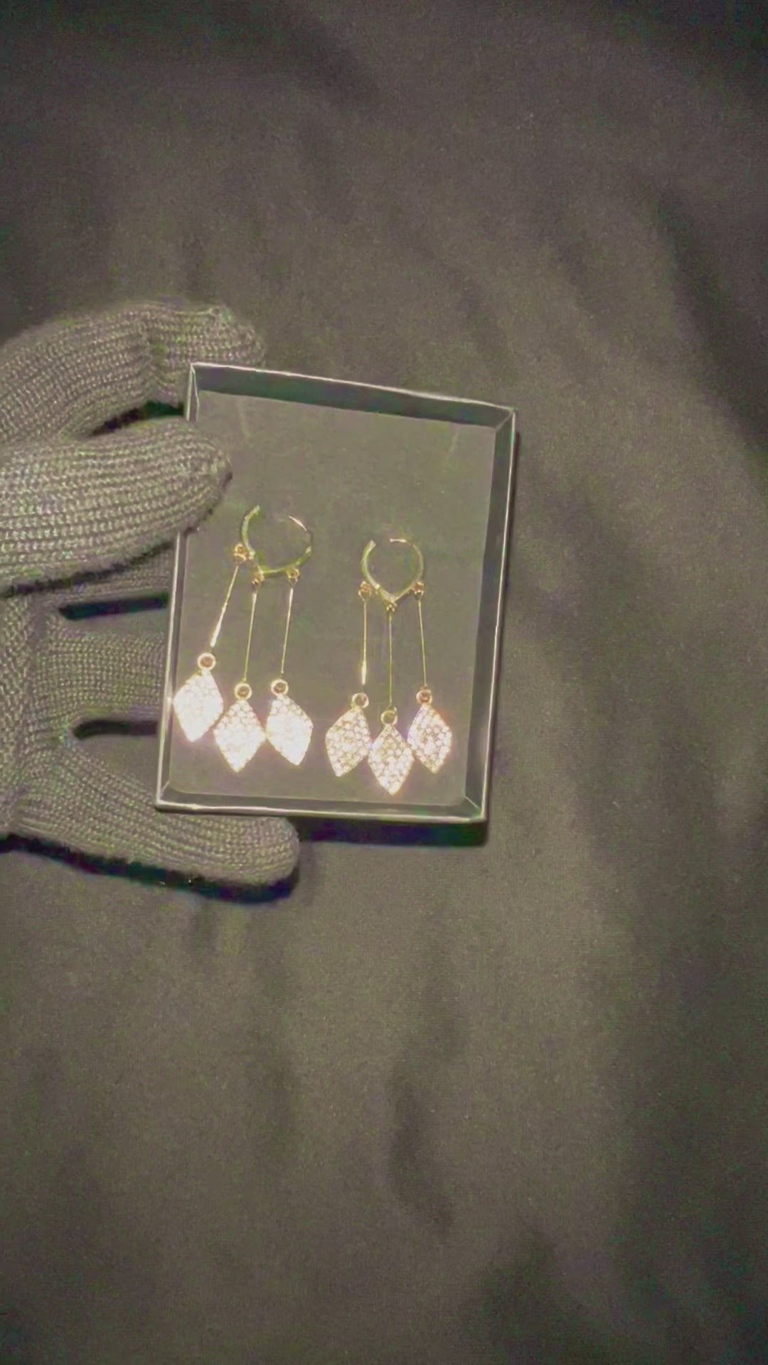 Crystal Cascade Triple-Drop Earrings