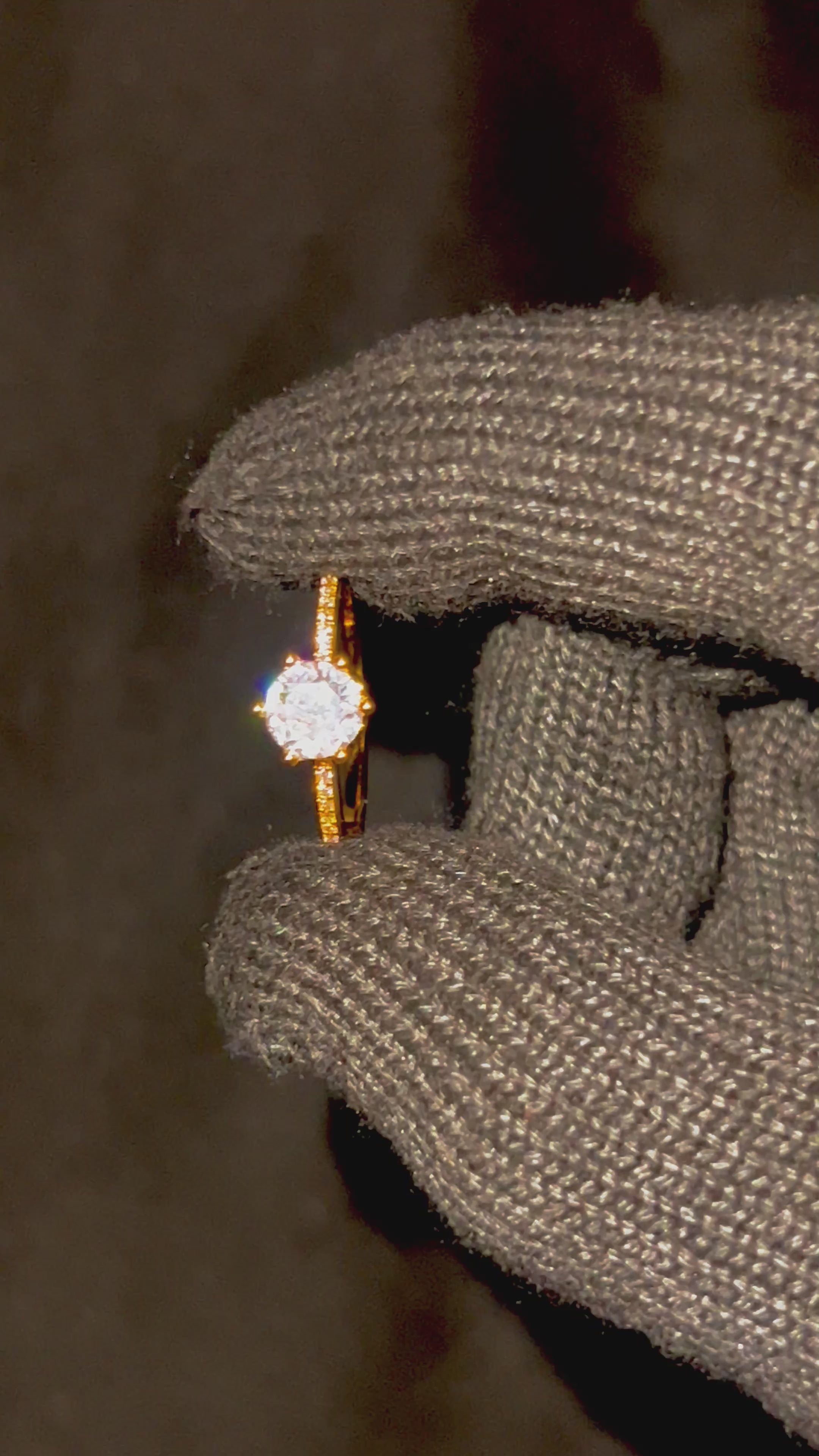 Crown Solitaire Ring in 14k Gold-Plated