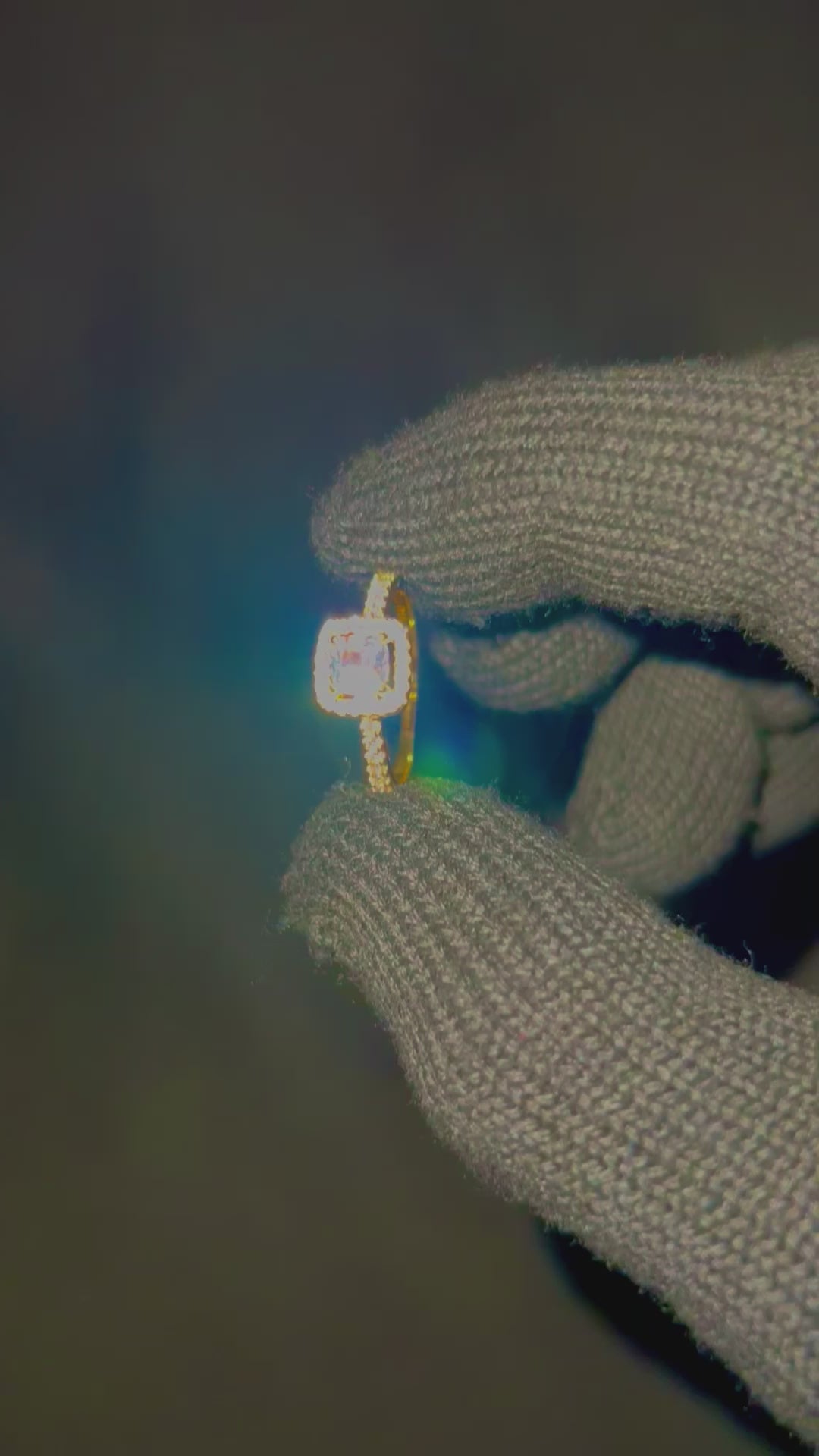 Radiant Cushion-Cut Crystal Ring